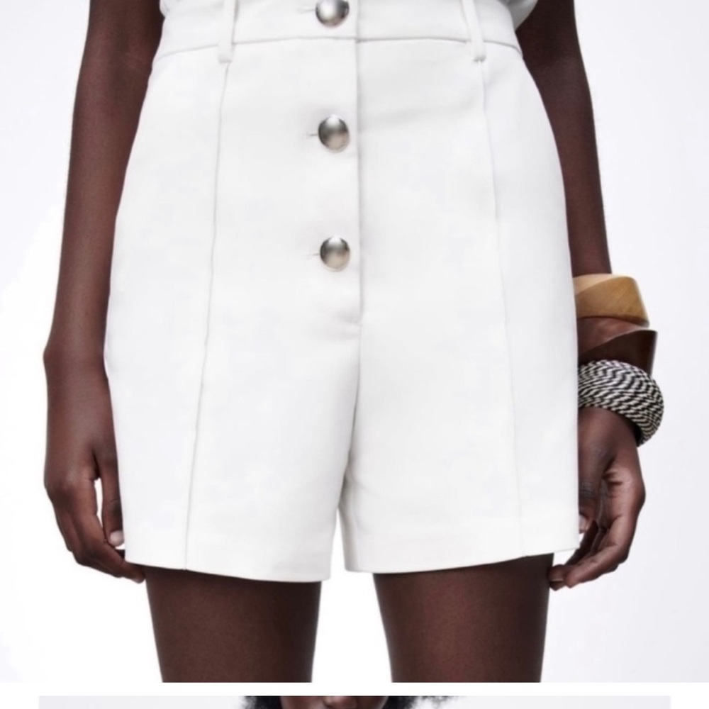 Zara High Rise Tailored Shorts